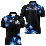Maxcorners Blue snowflake black camo Christmas Bowling Shirts For Men custom bowling team jerseys, bowling gifts LM0611