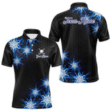 Maxcorners Blue snowflake black camo Christmas Golf Polo shirts For Men custom golf outfit men, best golf gifts LM0611
