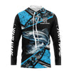 Maxcorners Chinook Salmon fishing Blue camo Long Sleeve Performance Fishing Shirt custom Salmon fishing jerseys LM0201