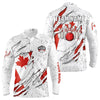 Maxcorners Personalized Canadian Flag Grunge Pattern Bowling Shirts For Men Custom Canada Bowling Team Jerseys
