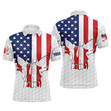 Maxcorner Customized Name American Flag Patriotic Golf 3D Polo Shirt