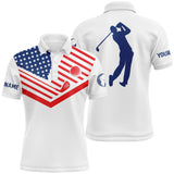 Maxcorner Customized Name American Flag 4th July Patriot Golf 3D Polo Shirt