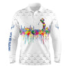 Maxcorners Golf Watercolor Golf Heartbeat Customized Name 3D Shirt
