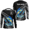 Maxcorners Personalized Black camo Marlin Fishing Jerseys, Marlin Long Sleeve Fishing Tournament Shirts LM0611
