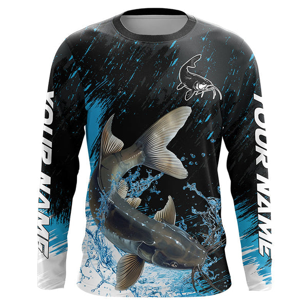 Maxcorners Personalized Catfish fishing Long Sleeve Performance Fishing Shirt custom Catfish fishing jerseys MT2108