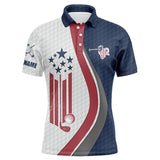 Maxcorner Customized Name American Flag Golf 3D Polo Shirt