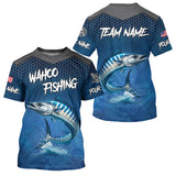 Maxcorners Blue camo Wahoo fishing Custom performance long sleeve team Wahoo fishing tournament shirts MT2108