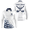 Maxcorners Blue And White Mens Golf Polo Shirts Custom Golf Attire For Mens And Women  Personalized Golf Gifts