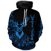 Maxcorners Deer Hunting Blue Camo Customize Name 3D All Over Printed Shirts Personalized Hunting gift LM2608