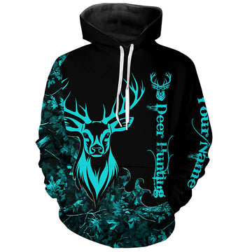 Maxcorners Deer Hunting serenity blue Camo Customize Name 3D All Over Printed Shirts Personalized Hunting gifts LM2608