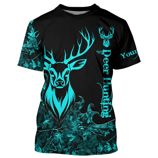 Maxcorners Deer Hunting serenity blue Camo Customize Name 3D All Over Printed Shirts Personalized Hunting gifts LM2608