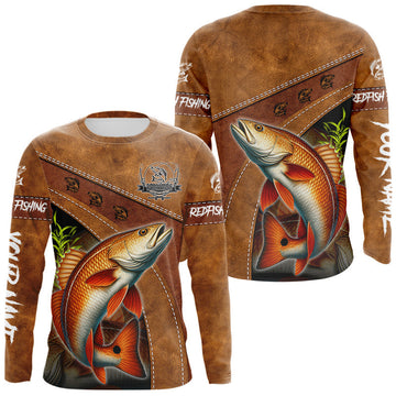 Maxcorners Redfish fishing UV protection custom name fishing shirts, performance shirts for men, women, kid LM1501