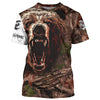 Maxcorners Bear Hunting Camo Customize Name 3D All Over Printed Shirts Personalized Hunting gifts LM2608
