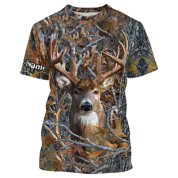 Maxcorners Deer Hunting Camo Customize Name 3D Shirts