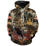 Maxcorners Elk Hunting Camo Grim Reaper Bow Hunting Archery Custom Name 3D All over print shirts LM2608