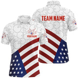 Maxcorners American Flag Bowling Jersey Customized Name, Team Name 3D Shirt Unisex