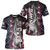 Maxcorners Personalized Red, White & Blue Smoke American Flag Patriotic Largemouth Bass Fishing shirts LM1812