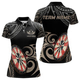 Maxcorners Personalized Black Tribal Pattern Darts Shirts For Men Custom Retro Team Darts Jerseys