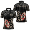 Maxcorners Personalized Black Tribal Pattern Darts Shirts For Men Custom Retro Team Darts Jerseys