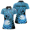 Maxcorners Personalized Funny Claw Blue Camo Golf Polo Shirts For Men Custom mens golf tops outfit