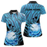 Maxcorners Personalized Funny Claw Blue Camo Golf Polo Shirts For Men Custom mens golf tops outfit