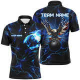 Max Corner Blue lightning thunder bowling American flag Eagle Custom Name And Team Shirt