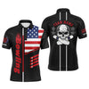 Maxcorners Bowling Shirt  Bowling Jerseys Personalized American Flag Skull Bowling Team Shirts