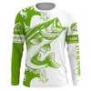 Maxcorners Largemouth Bass fishing tattoo green Custom name Bass Long sleeve fishing shirts, Long Sleeve Hooded LM0201
