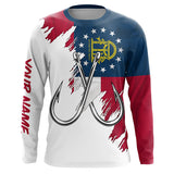 Maxcorners Georgia flag GA Fishing Fish Hook UV protection custom long sleeve Patriotic fishing apparel MT2108