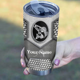 Maxcorners Walleye Fishing Steel Pattern Stainless Steel Fishing Tumbler Customize Name