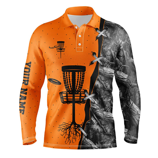 Maxcorners Golf Black Camo Disc Golf Hole Customized Name 3D Polo Shirt Unisex
