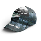 Maxcorners Striped Bass Fishing Blue Camo Custom Name Fishing Cap