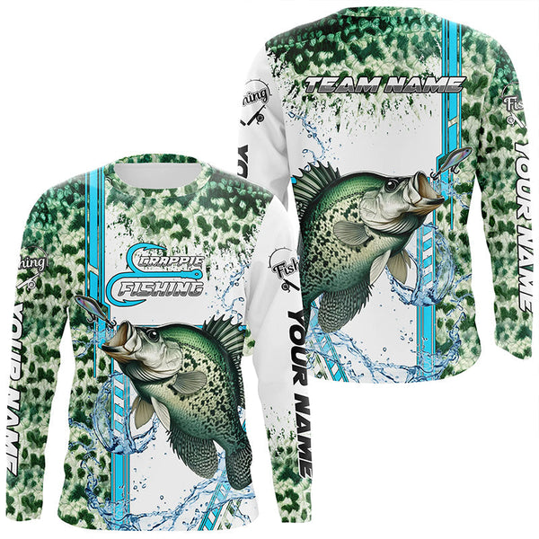 Maxcorners Crappie fishing green scales custom Crappie fishing team jerseys, Crappie fishing apparel MT2108