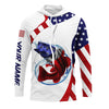Maxcorners Largemouth bass fishing American flag patriotic Fishing Jerseys, Personalized Long sleeve LM0501