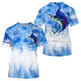 Maxcorners Sailfish saltwater fishing blue sea camo Custom Name sun protection UPF long sleeves fishing shirts LM2408