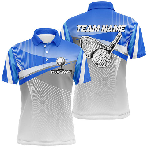 MaxCorners Golf Blue Sport Golf Apparel Customized Name 3D Polo Shirt Unisex