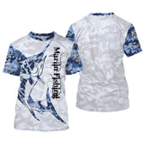 Maxcorners Marlin fishing Saltwater Fish blue camo UV protection customize name fishing apparel LM2408