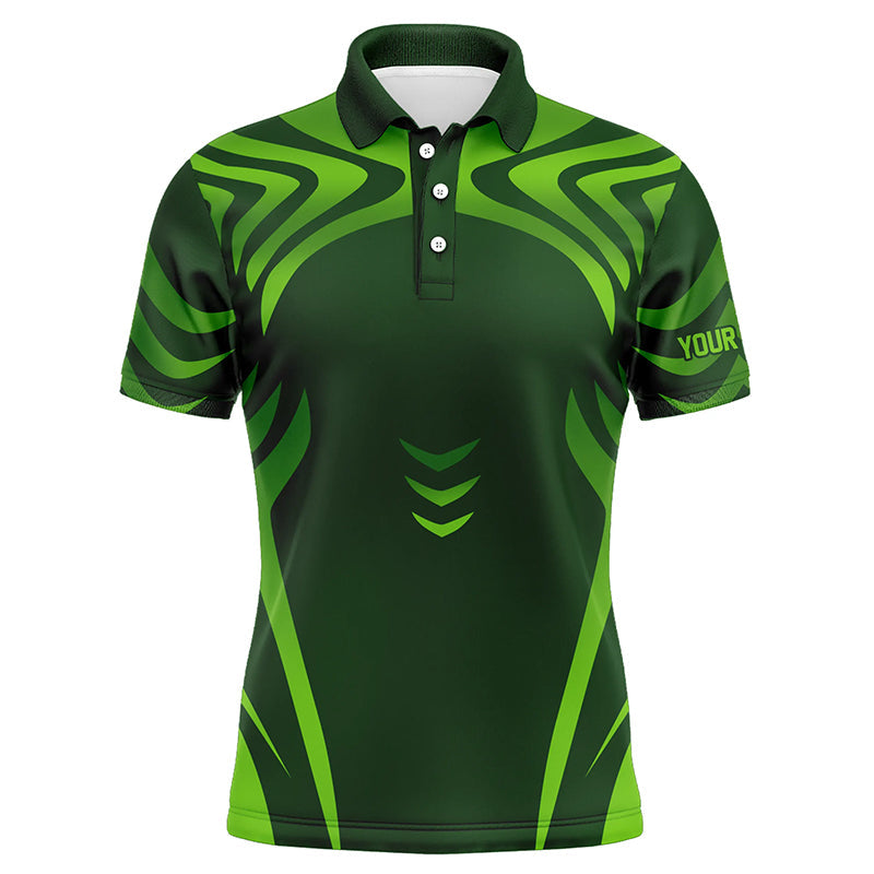 Maxcorners Green gradient Mens golf polo shirts custom golf clothes for men, personalized golf gifts for men