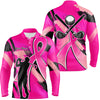 Maxcorners Mens golf polo shirt pink ribbon custom breast cancer awareness golf jerseys, best men golf wear