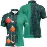 Maxcorners Green Christmas Golf pattern Men golf polo shirt custom Christmas golf outfits, personalized golf