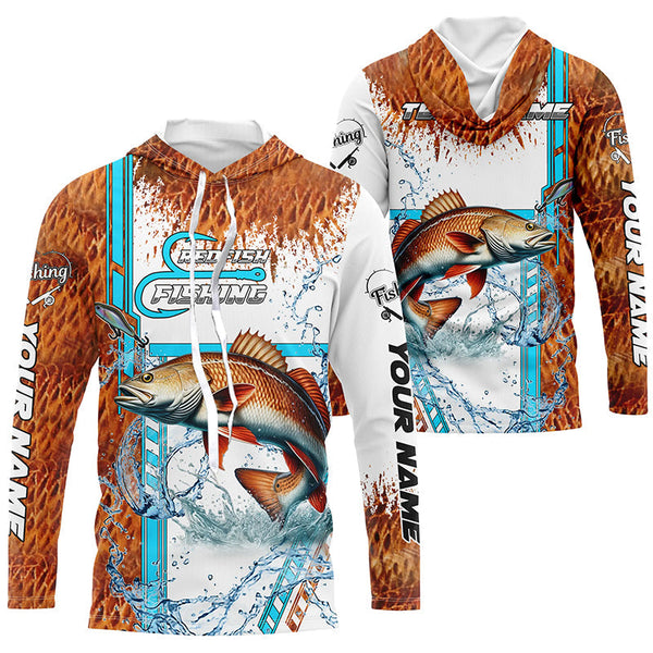 Maxcorners Redfish Fishing Scales Custom Red Drum Fishing Team Jerseys, Redfish Fishing Apparel