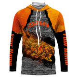 Maxcorners Fire Bass Skull Fishing Customize Name 3D Shirt