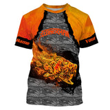 Maxcorners Fire Bass Skull Fishing Customize Name 3D Shirt