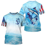 Maxcorners Marlin fishing Custom Name UV protection UPF 30+ fishing jersey, deep sea fishing tournament shirts LM2408