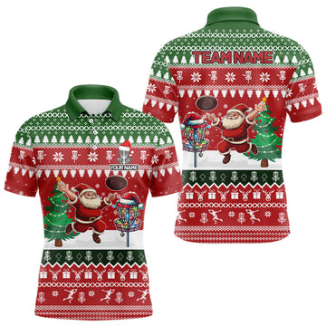 Maxcorners Funny Ugly Christmas Santa Disc Golf Custom Team Name Frisbee Golf Xmas Outfit