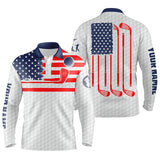 Maxcorner Customized Name American Flag Patriotic Golf 3D Polo Shirt