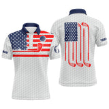 Maxcorner Customized Name American Flag Patriotic Golf 3D Polo Shirt