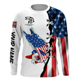 Maxcorners Musky fishing legend American flag patriotic UV protection Customize long sleeves fishing shirts LM2408