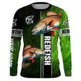 Maxcorners Redfish puppy drum Fishing green Customize Long Sleeve Fishing Shirts, fishing gifts for Fisherman MT2108