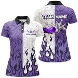 Maxcorners White Camo Bowling Purple Flame Bowling Shirts Custom Bowling Team League Jerseys